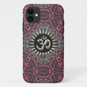 Silver Om  Roze Damask iPhone 5 Case-Mate iPhone Case