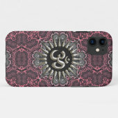 Silver Om  Roze Damask iPhone 5 Case-Mate iPhone Case (Achterkant (horizontaal))