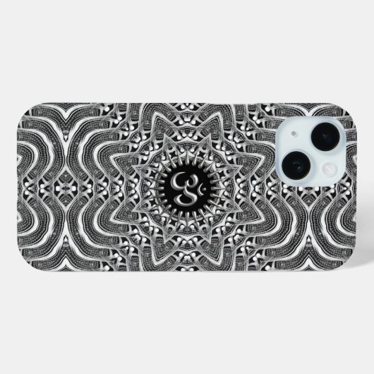 Silver OM Spirituele verbinding Case-Mate iPhone Case (Achterkant (horizontaal))