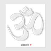 Silver Om  Sticker (Vel)
