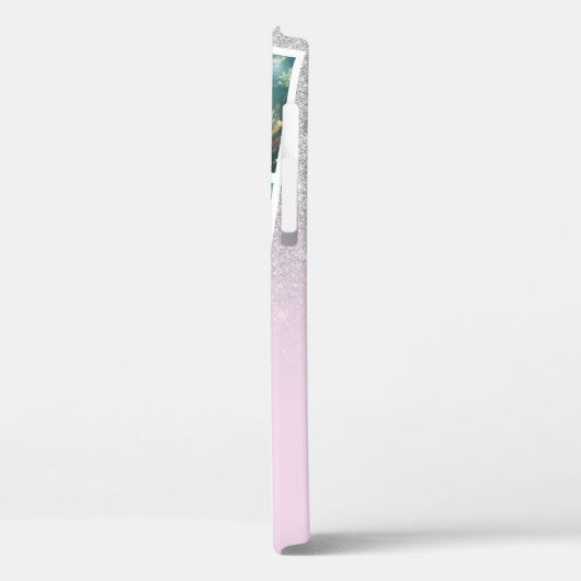 Silver ombre 4 collage foto monogram Case-Mate iPhone case (Achterkant / Links)