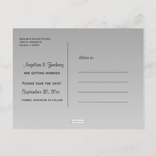 Silver Ombre Bewaar de datum van de Kaart van de h (Achterkant)