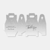 Silver Ombre Glitter Script Bedankt Bedankdoosjes (Uitgevouwen)