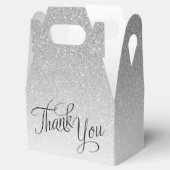Silver Ombre Glitter Script Bedankt Bedankdoosjes (Geopend)