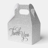 Silver Ombre Glitter Script Bedankt Bedankdoosjes (Voorkant Zijde)