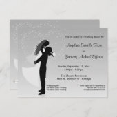 Silver Ombre Silhouette Formele Uitnodiging (Voorkant / Achterkant)