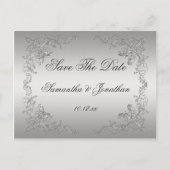 Silver Ombre  Silver Swirls Bewaar de datum Aankondigingskaart (Voorkant)