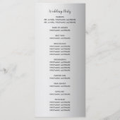 Silver Ombre Snowflake Winter Wedding Programmakaart (Achterkant)