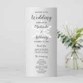 Silver Ombre Snowflake Winter Wedding Programmakaart (Staand voorkant)