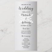 Silver Ombre Snowflake Winter Wedding Programmakaart (Voorkant)