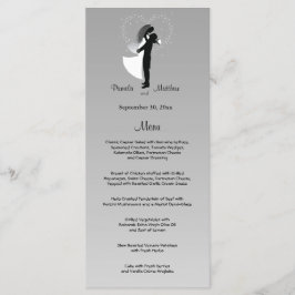 Silver Ombre Wedding Menu Kaart
