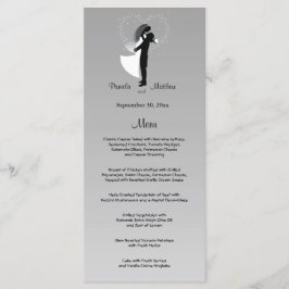 Silver Ombre  Wedding Menu Kaart
