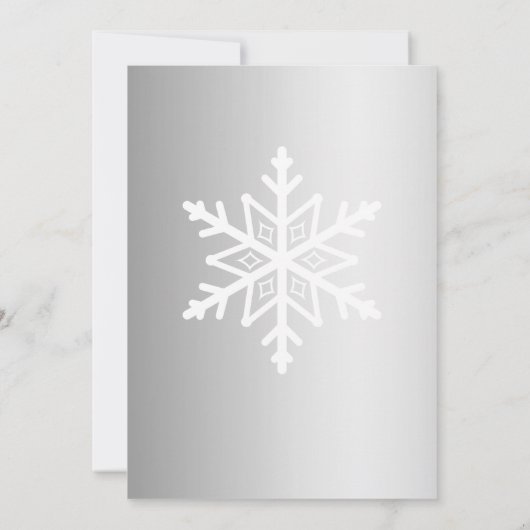 Silver Ombre Winter Snowflake Vrijgezellenfeest Kaart (Achterkant)