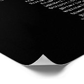 Silver op Black Chic 7 Table Wedding Seating Chart Poster (Hoek)