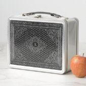 Silver Ornam. Metal Lunch Box w/out uw Initialen (In situ)