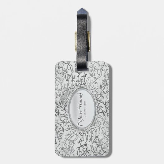 Silver Ornamental Kijk Bagagelabel (Achterkant verticaal)