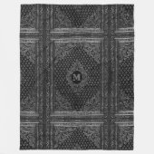 Silver Ornamental w/out uw Monogram Fleece Deken (Voorkant)