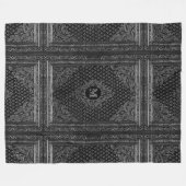 Silver Ornamental w/out uw Monogram Fleece Deken (Voorkant (Horizontaal))