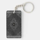 Silver Ornamental w/out uw Monogram Sleutelhanger (achterkant)