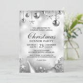 Silver Ornamenten kerstfeestdag Kaart (Staand voorkant)