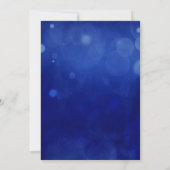 Silver Ornaments Blue Bokeh kerstparty Kaart (Achterkant)