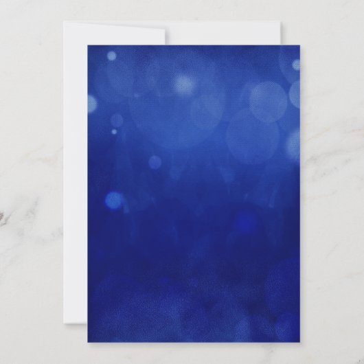 Silver Ornaments Blue Bokeh kerstparty Kaart (Achterkant)