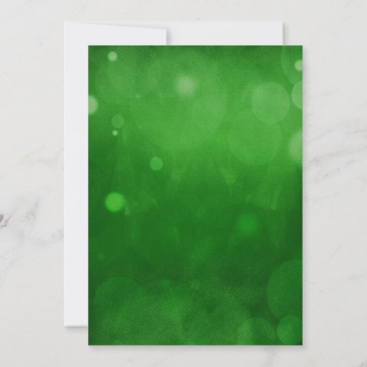 Silver Ornaments Green Bokeh kerstparty Kaart (Achterkant)