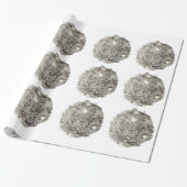 Silver Ornaments Wrapping Paper Cadeaupapier (Uitgerold)
