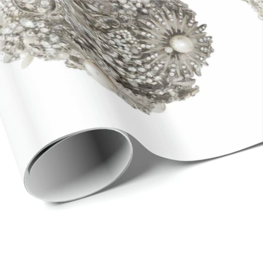 Silver Ornaments Wrapping Paper Cadeaupapier (Rol Hoek)