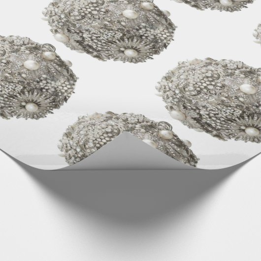 Silver Ornaments Wrapping Paper Cadeaupapier (Hoek)