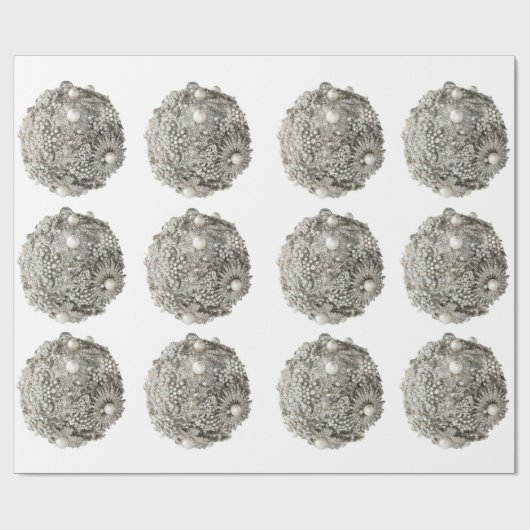 Silver Ornaments Wrapping Paper Cadeaupapier (Vlak)