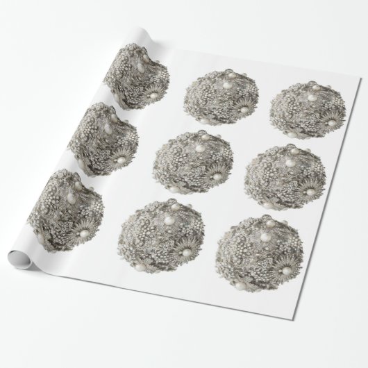 Silver Ornaments Wrapping Paper Cadeaupapier (Uitgerold)