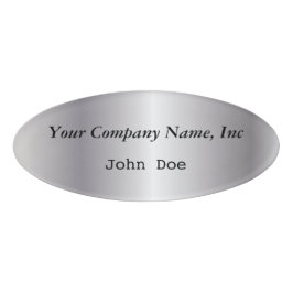 Silver Oval Employee Name Tag