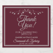 Silver over het Bourgogne huwelijk Dank je Bier Etiket (Enkel label)