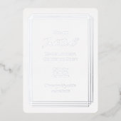 Silver Over White Holiday Foil Invitation Card Folie Feestdagenkaart (Voorkant)