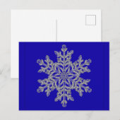Silver Overlay Snowflake op kobalt Blue Briefkaart (Voorkant / Achterkant)