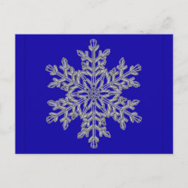 Silver Overlay Snowflake op kobalt Blue Briefkaart