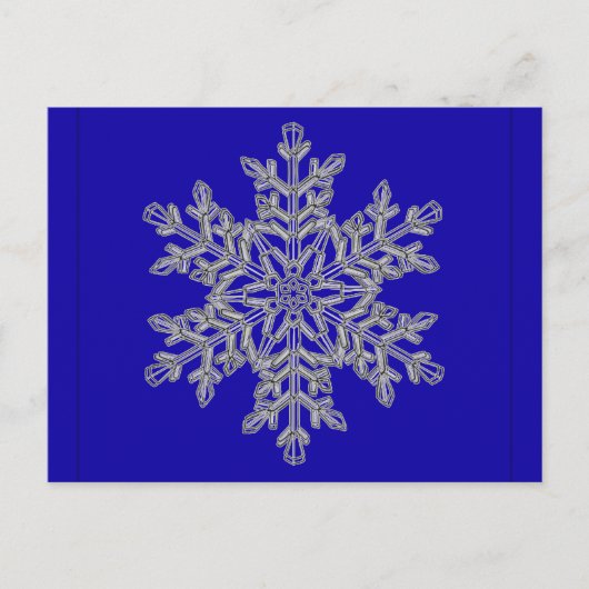 Silver Overlay Snowflake op kobalt Blue Briefkaart (Voorkant)