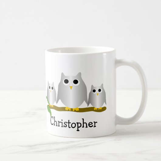 Silver Owls Design Personalised Koffiemok (Rechts)
