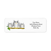 Silver Owls Design Return Address Etiket (Voorkant)