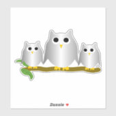 Silver Owls Design Sticker (Vel)