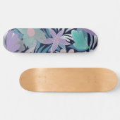 Silver Paars Blue Floral Leaves Illustrations Persoonlijk Skateboard (Horizontaal)