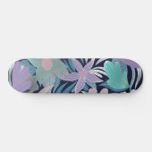 Silver Paars Blue Floral Leaves Illustrations Persoonlijk Skateboard (Horizontaal)