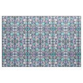 Silver Paars Blue Floral Leaves Illustrations Stof (Fat Quarter)