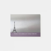 Silver Paars Paris Eiffel Tower Personalized Post-it® Notes (Voorkant)