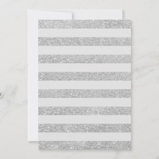 Silver Paars Quinceanera Uitnodiging (Achterkant)