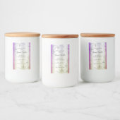 Silver  Paars Shimmery Marble Product Label Voedselcontainer Etiket (Flessen)