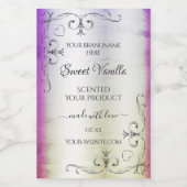 Silver Paars Shimmery Marble Product Label Voedselcontainer Etiket (Enkel label)