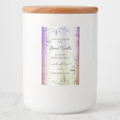 Silver  Paars Shimmery Marble Product Label Voedselcontainer Etiket (Voorkant)