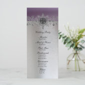 Silver Paars Wedding Programme Programmakaart (Staand voorkant)